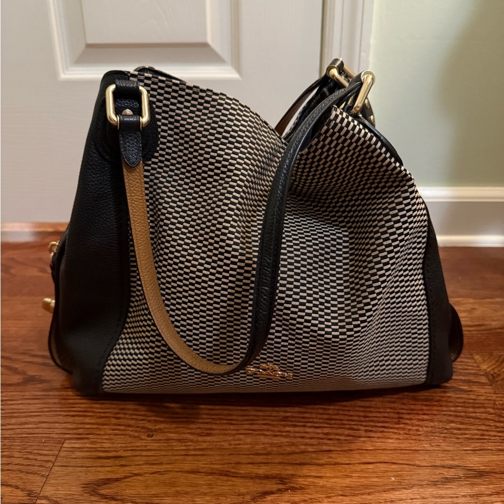 Chic Black and Tan Women's Coach Bag